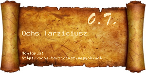 Ochs Tarziciusz névjegykártya